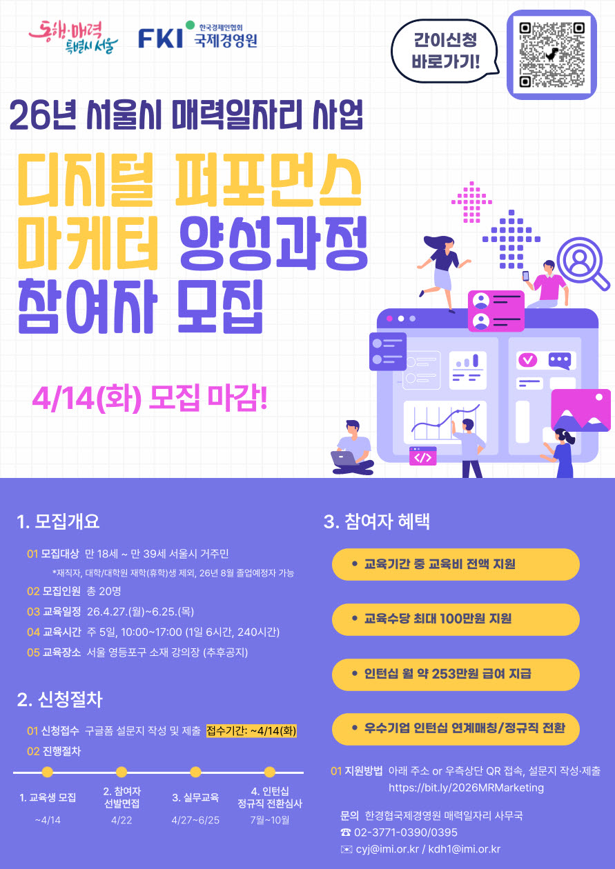2026년 서울시 매력일자리 사업_마케팅 과정_참여자 모집 포스터.jpg